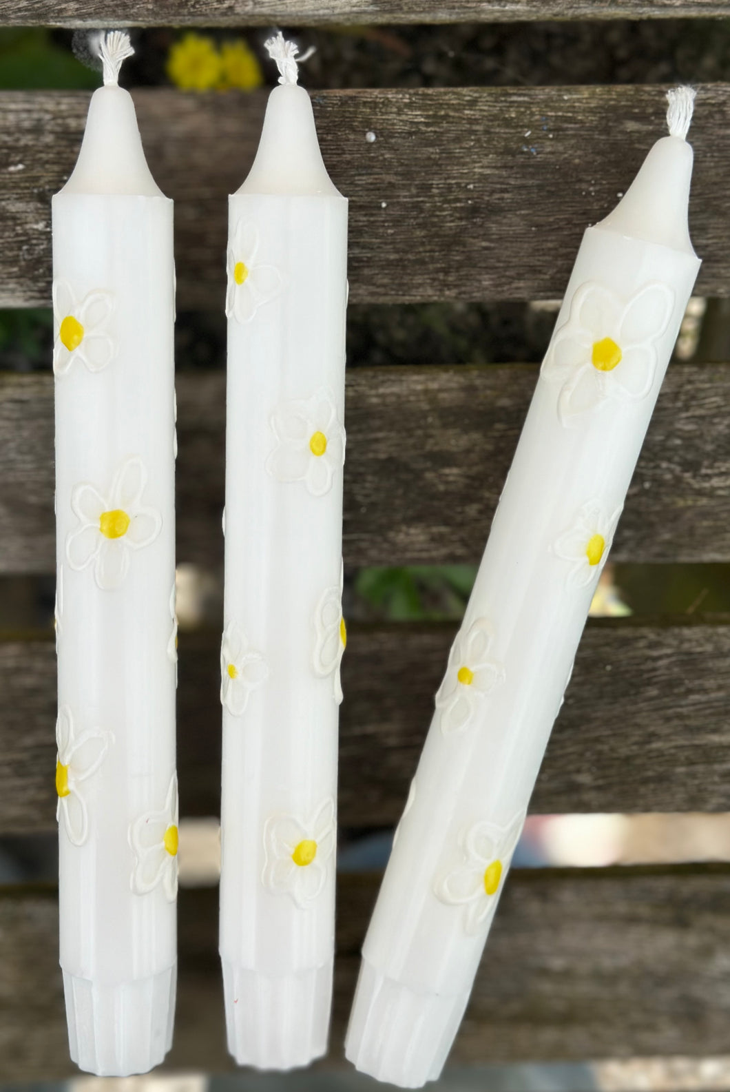 Hand Painted Daisy Candles
