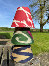 Load image into Gallery viewer, 20cm Red &amp; White Ikat Cotton Lampshade
