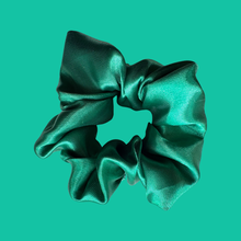 Load image into Gallery viewer, Deep Green Satin Scrunchie
