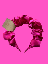 Load image into Gallery viewer, Satin Scrunchie Headband - Hot Pink
