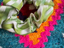 Load image into Gallery viewer, Green Silk Ikat Scrunchie

