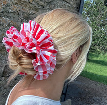 Load image into Gallery viewer, Limited Edition Frilly Red &amp; White Scrunchie
