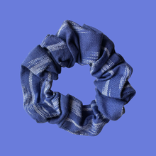 Load image into Gallery viewer, Blue Ikat Cotton Scrunchie
