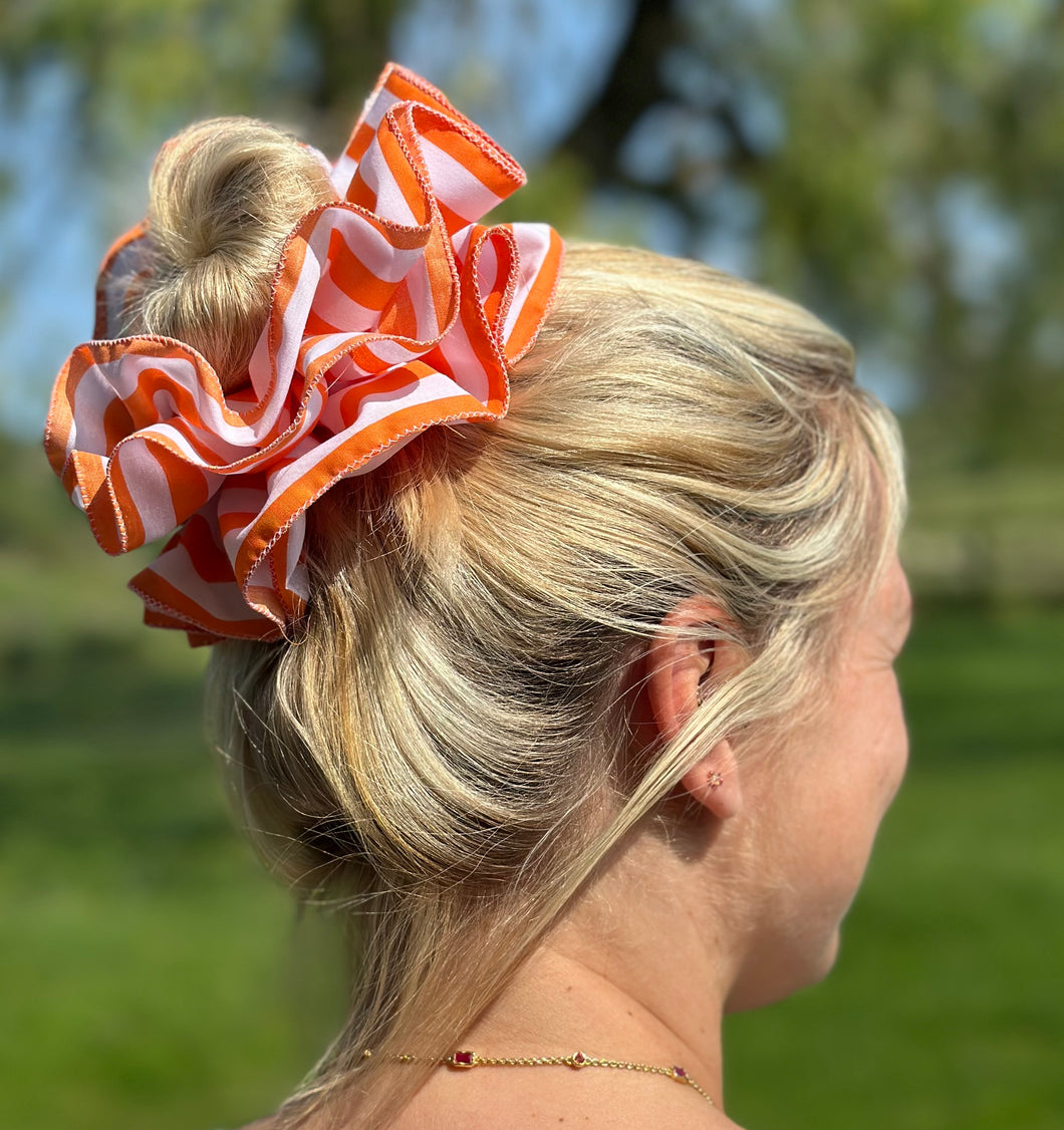 Limited Edition Frilly Orange & White Scrunchie