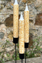 Load image into Gallery viewer, Hand Painted Gold on Gold Squiggles on Candles
