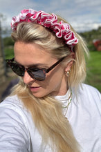 Load image into Gallery viewer, Limited Edition Frilly Pink &amp; White Scrunchie Headband
