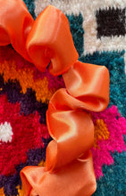 Load image into Gallery viewer, Satin Scrunchie Headband - Coral Orange
