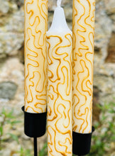 Load image into Gallery viewer, Hand Painted Gold on Gold Squiggles on Candles
