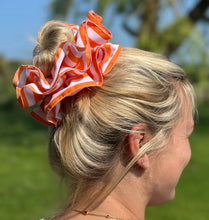 Load image into Gallery viewer, Limited Edition Frilly Orange &amp; White Scrunchie
