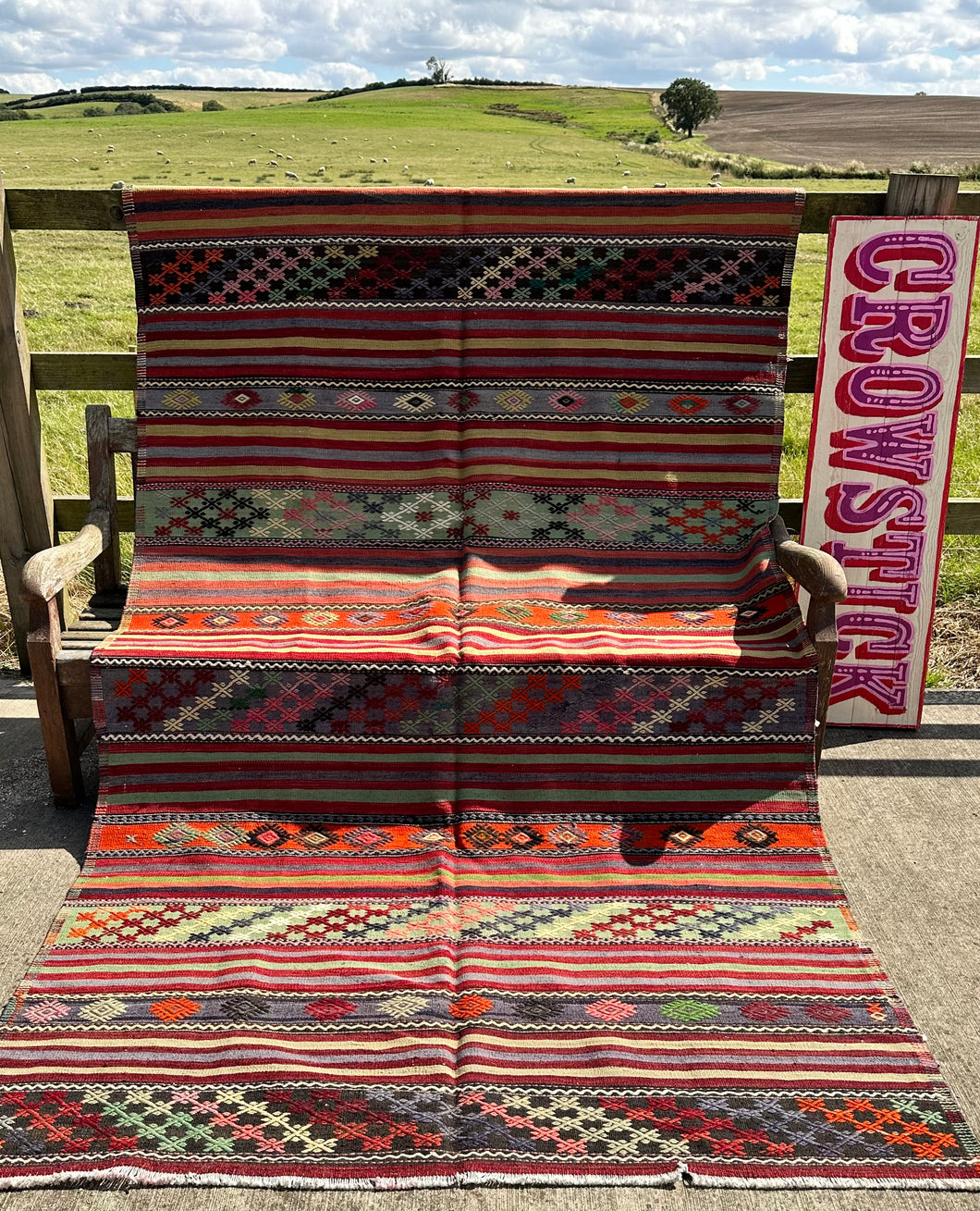Extra Large Kilim Rug - Handwoven 297cm x 166cm
