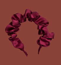 Load image into Gallery viewer, Satin Scrunchie Headband - Ruby Red
