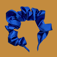 Load image into Gallery viewer, Satin Scrunchie Headband - Royal Blue
