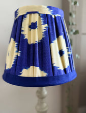 Load image into Gallery viewer, 25cm Pleated Cobalt Blue Ikat Silk Lampshade
