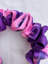 Load image into Gallery viewer, Ikat Silk Scrunchie Headband - Purple &amp; Pink
