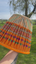 Load and play video in Gallery viewer, 25cm Pleated Sari Silk Lampshade - Orange

