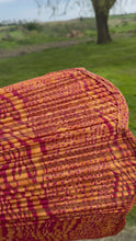Load and play video in Gallery viewer, 41cm Scallop Edged Mustard &amp; Burgundy Abstract Pleated Lampshade
