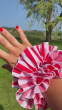 Load and play video in Gallery viewer, Limited Edition Frilly Red &amp; White Scrunchie
