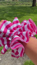 Load and play video in Gallery viewer, Limited Edition Frilly Pink &amp; White Scrunchie
