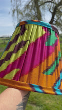 Load and play video in Gallery viewer, 30cm Pleated Ikat Silk Lampshade - Multicolour
