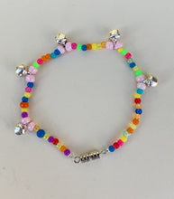 Load image into Gallery viewer, Handmade Beaded Bracelet with Silver Bells
