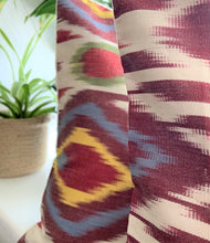 Load image into Gallery viewer, Patterned Ikat Silk &amp; Cotton Lumbar Cushion - 51 x 30cm
