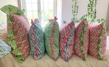 Load image into Gallery viewer, Hand Block Printed Frilly Cushion - 65 x 65cm
