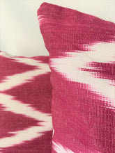 Load image into Gallery viewer, Pink Cotton Chevron Ikat Cushion - 51 x 30cm
