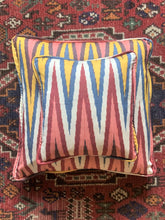 Load image into Gallery viewer, Rainbow Cotton Ikat Small Cushion - 35 x 35cm
