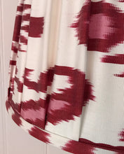 Load image into Gallery viewer, 35cm Pleated Lampshade - White &amp; Red Ikat Silk
