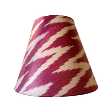 Load image into Gallery viewer, 20cm Rigid Empire Lampshade - Burgundy Ikat Cotton
