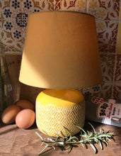 Load image into Gallery viewer, Lampshade Skirt - Hand Printed Yellow &amp; Pink
