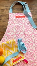 Load image into Gallery viewer, Children’s Apron Handprinted Pink &amp; Blue Ties
