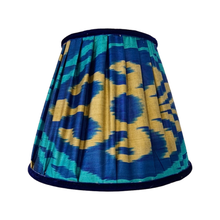 Load image into Gallery viewer, 25cm Pleated Lampshade - Ikat Silk Royal Blue
