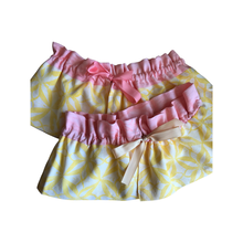 Load image into Gallery viewer, Lampshade Skirt - Hand Printed Yellow &amp; Pink
