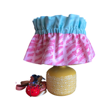 Load image into Gallery viewer, Lampshade Skirt - Hand Printed Blue &amp; Pinks
