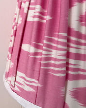Load image into Gallery viewer, 30cm Pleated Lampshade - Pink &amp; White Ikat Silk
