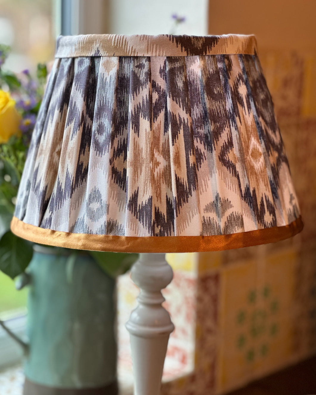 30cm Pleated Ikat Cotton Lampshade