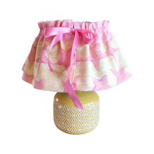 Load image into Gallery viewer, Lampshade Skirt - Hand Printed Pink &amp; Yellow Stars

