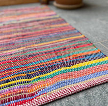 Load image into Gallery viewer, 150cm x 150cm Rainbow Rag Rug Indoor &amp; Outdoor
