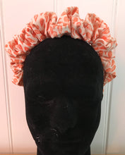 Load image into Gallery viewer, Cotton Scrunchie Headband - Orange Raindrop Hand Printed
