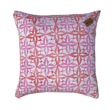 Load image into Gallery viewer, Hand Block Printed Cotton Cushion in Pinks - 50 x 50cm
