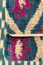 Load image into Gallery viewer, Blue &amp; Purple Velvet Ikat Clutch Bag

