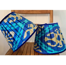 Load image into Gallery viewer, 25cm Pleated Lampshade - Ikat Silk Royal Blue
