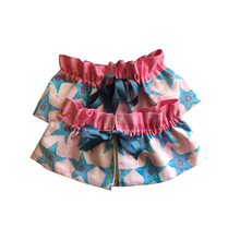 Load image into Gallery viewer, Lampshade Skirt - Hand Printed Blue &amp; Pink
