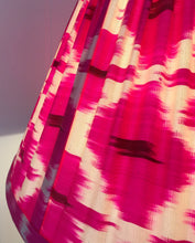 Load image into Gallery viewer, 46cm Pleated Pink Ikat Lampshade - Hot Pink &amp; White
