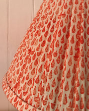 Load image into Gallery viewer, 41cm Pleated Coral Lampshade - Hand Block Printed Coral Orange
