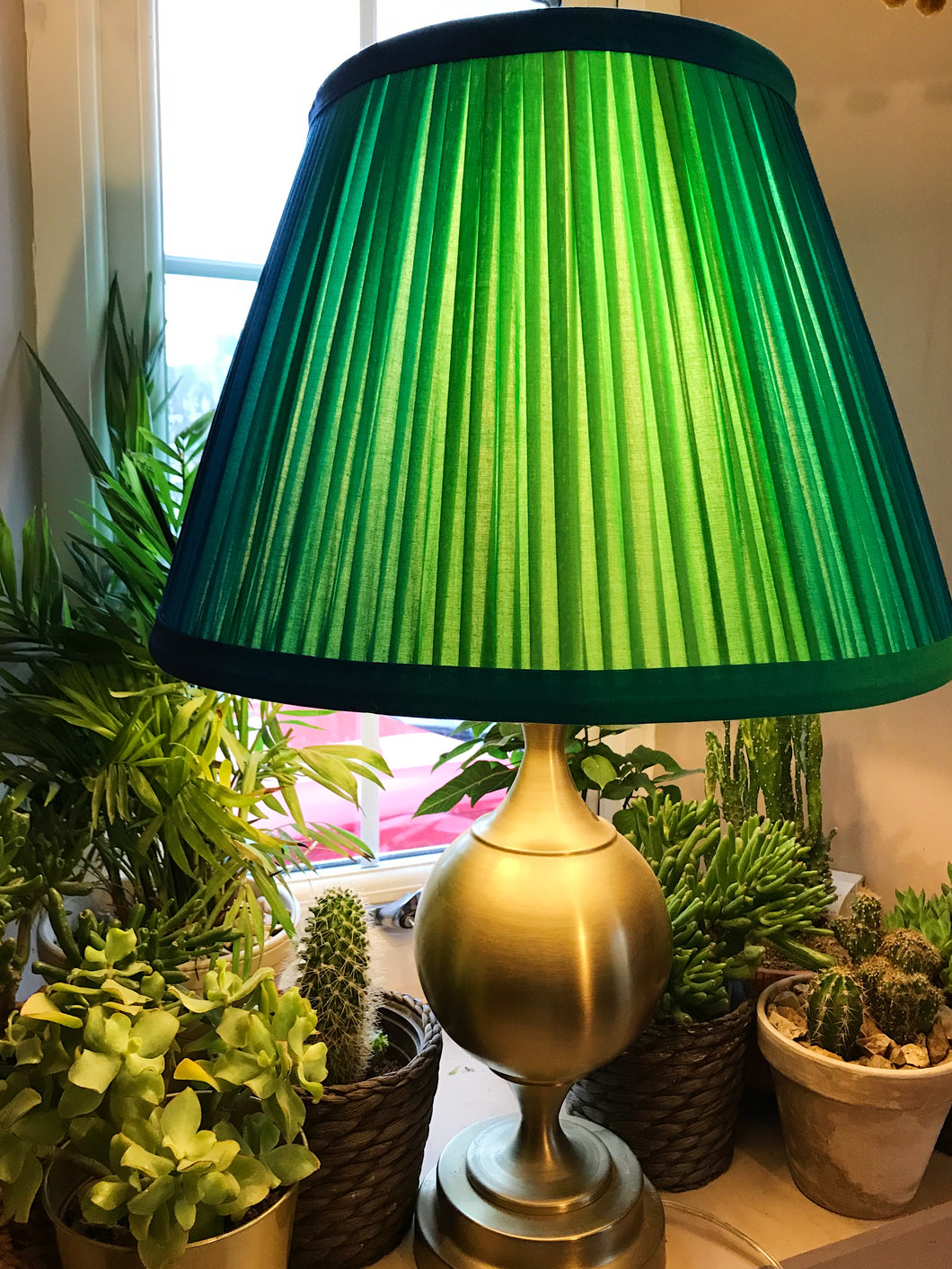 46cm Ombré Pleated Lampshade - Green & Blue Ombré