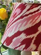 Load image into Gallery viewer, 20cm Pink &amp; Red Ikat Silk Lampshade

