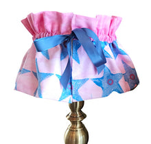 Load image into Gallery viewer, Lampshade Skirt - Hand Printed Blue &amp; Pink
