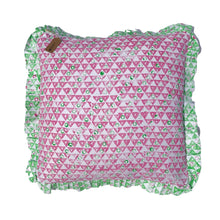 Load image into Gallery viewer, Hand Block Printed Frilly Cushion - 50 x 50cm
